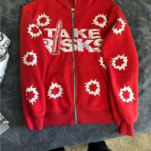 Red Full Zip Hoodie